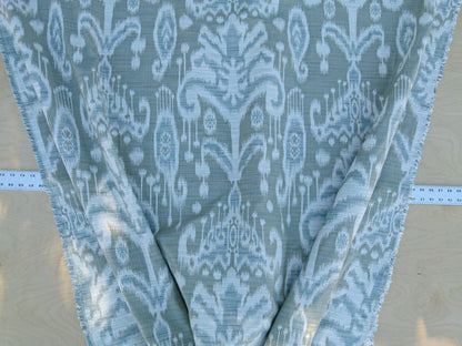 Scalamandre Monroe Ikat Texture Moss/aqua  Soft Upholstery With An Ikat Pattern Blurriness Design Green MSRP USD 150