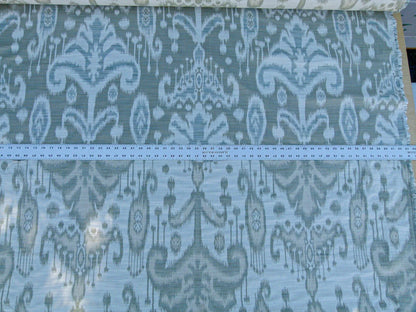 Scalamandre Monroe Ikat Texture Moss/aqua  Soft Upholstery With An Ikat Pattern Blurriness Design Green MSRP USD 150
