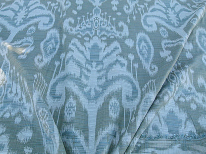 Scalamandre Monroe Ikat Texture Moss/aqua  Soft Upholstery With An Ikat Pattern Blurriness Design Green MSRP USD 150