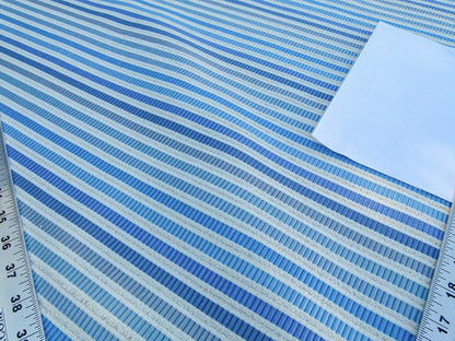 Scalamandre Clyfford Stripe Ivory/blue White Small Scale Silk Stripe MSRP USD 542