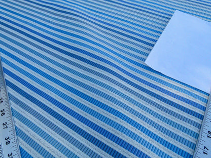 Scalamandre Clyfford Stripe Ivory/blue White Small Scale Silk Stripe MSRP USD 542