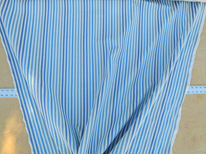 Scalamandre Clyfford Stripe Ivory/blue White Small Scale Silk Stripe MSRP USD 542