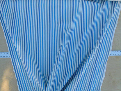 Scalamandre Clyfford Stripe Ivory/blue White Small Scale Silk Stripe MSRP USD 542