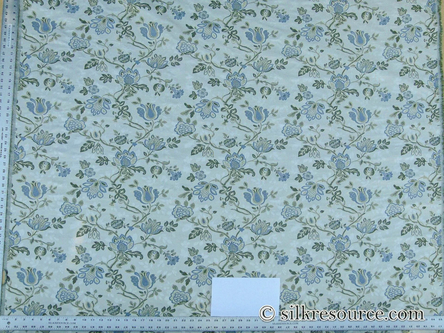 Scalamandre Adamella II Custom Ecru/blue Classic Garland Lampas Blue Cream White Gold Metal! MSRP USD 600+/Y