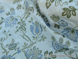 Scalamandre Adamella II Custom Ecru/blue Classic Garland Lampas Blue Cream White Gold Metal! MSRP USD 600+/Y