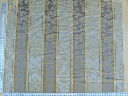 Scalamandre Urbino Imberline Pearl Multi Traditional Damask Stripe Gold MSRP USD 496/y