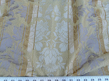 Scalamandre Urbino Imberline Pearl Multi Traditional Damask Stripe Gold MSRP USD 496/y