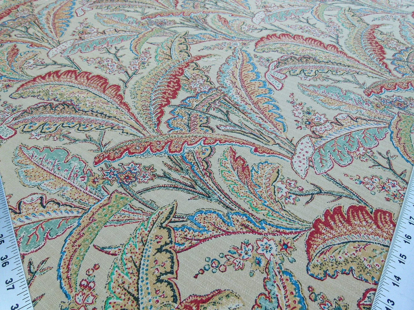 Scalamandre Palmette Straw Hand Screen Printed Palm Foliage Yellow MSRP USD 250