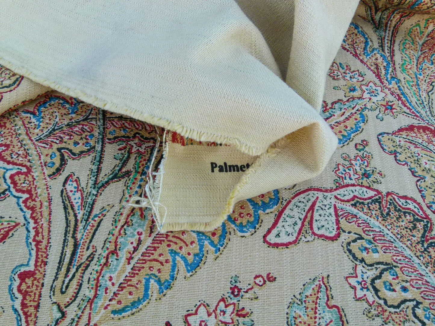 Scalamandre Palmette Straw Hand Screen Printed Palm Foliage Yellow MSRP USD 250