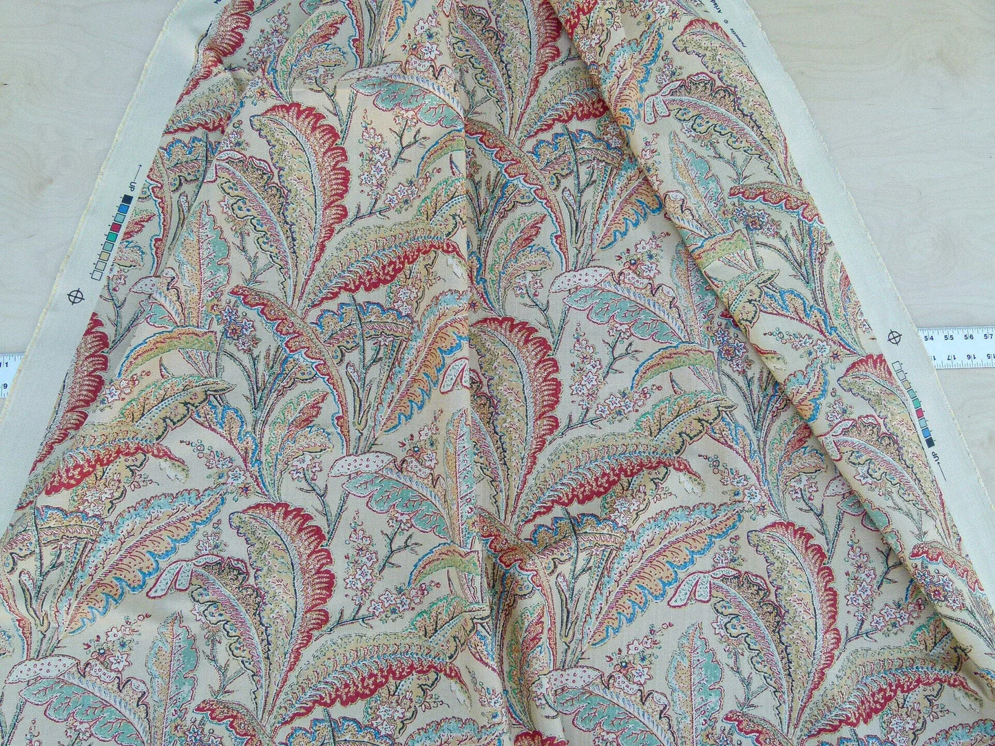 Scalamandre Palmette Straw Hand Screen Printed Palm Foliage Yellow MSRP USD 250