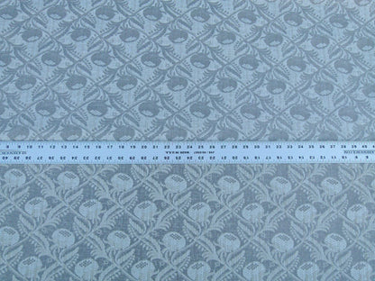 Scalamandre Boutonniere Driftwood Gray Blue Renaissance Small Scale Berry Pomegranate Jacquard Cotton Linen MSRP USD 402/y