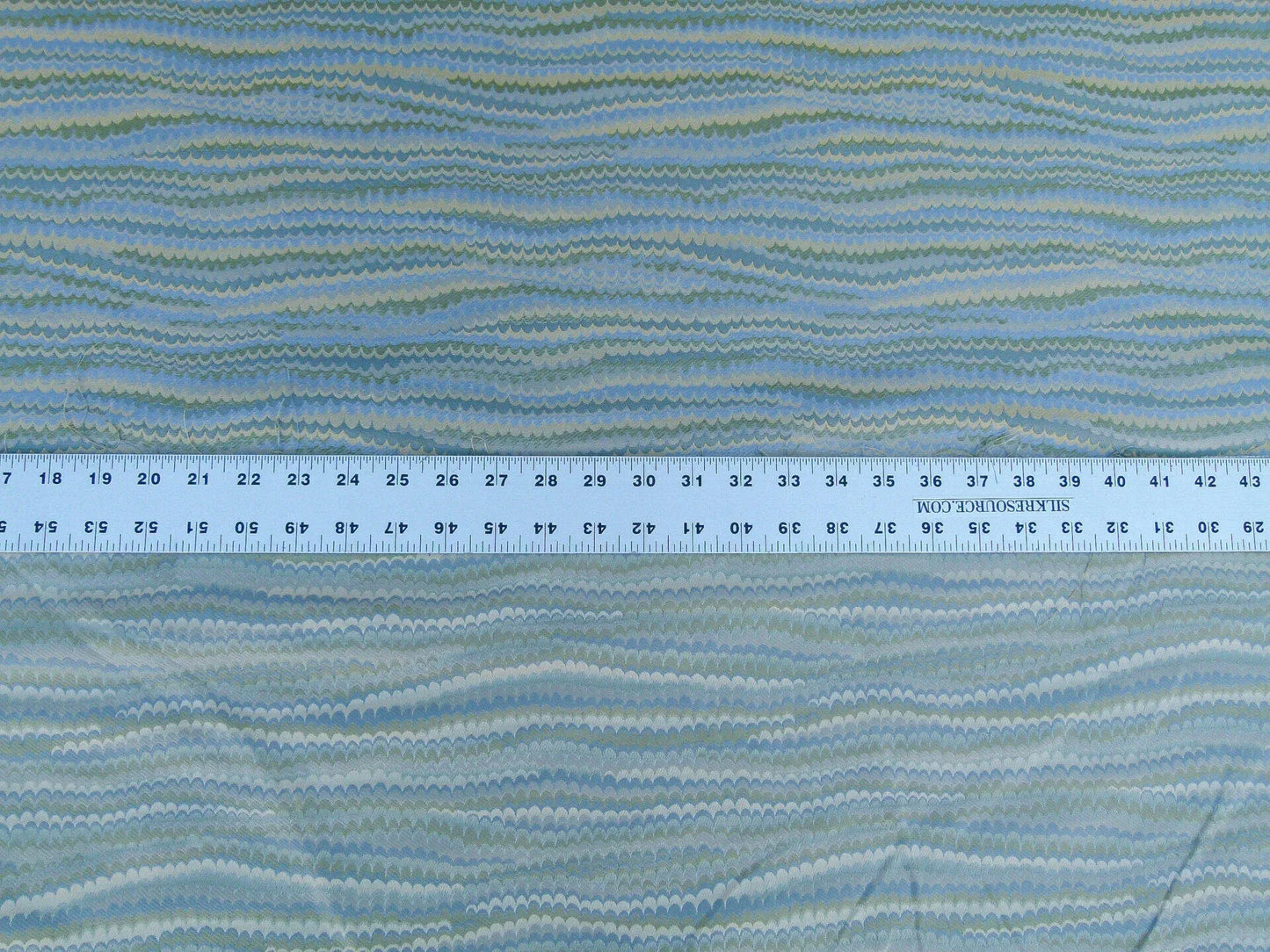 Scalamandre End Paper Caribbean 100% Silk Glamorous Marbled Paper Wave Light Blue Aqua Green Gold MSRP USD 378