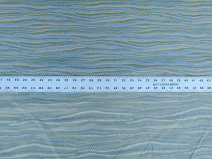 Scalamandre End Paper Caribbean 100% Silk Glamorous Marbled Paper Wave Light Blue Aqua Green Gold MSRP USD 378