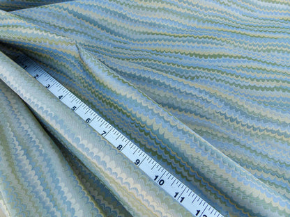 Scalamandre End Paper Caribbean 100% Silk Glamorous Marbled Paper Wave Light Blue Aqua Green Gold MSRP USD 378
