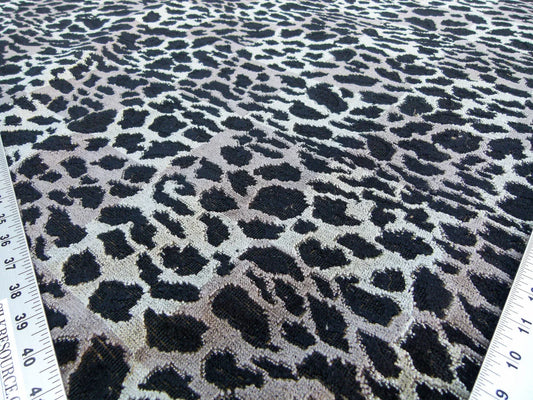 Scalamandre Leopard Square Greys Linen Velvet Animal Skin Plaid Black Check Super Heavy MSRP USD 424/y