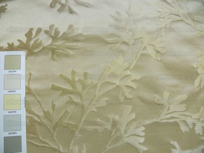 By Yard Sleek 100%silk Damask Sea Coral Vanilla White &amp; Amber