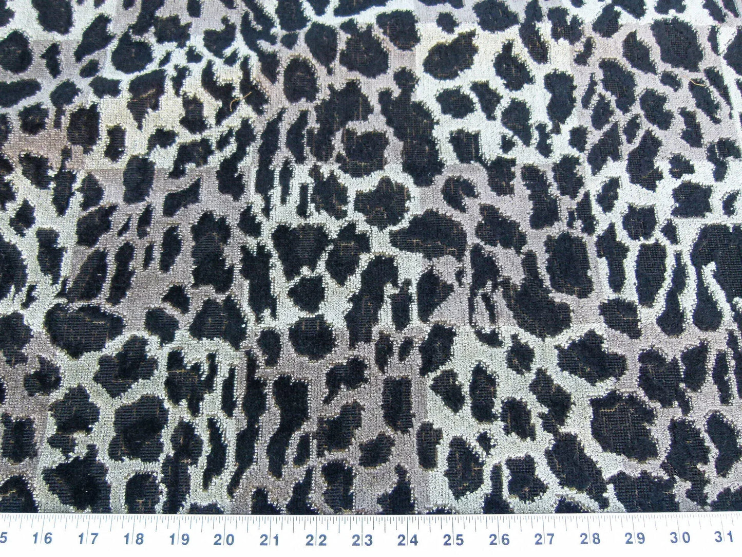 Scalamandre Leopard Square Greys Linen Velvet Animal Skin Plaid Black Check Super Heavy MSRP USD 424/y