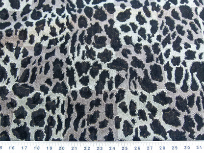 Scalamandre Leopard Square Greys Linen Velvet Animal Skin Plaid Black Check Super Heavy MSRP USD 424/y