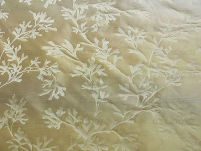 By Yard Sleek 100%silk Damask Sea Coral Vanilla White &amp; Amber