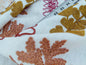 Scalamandre Harbor Coral Seaweeds White Brown Pink Yellow Maroon  Ocean Plants Coral Reef Embroidery Linen MSRP USD 288