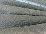 Scalamandre Arabesque Velvet Mint  Cut Velvet Flowy Fiddlehead Fern Scroll Green Cotton Heavy By The Yard - MSRP USD 240/yd