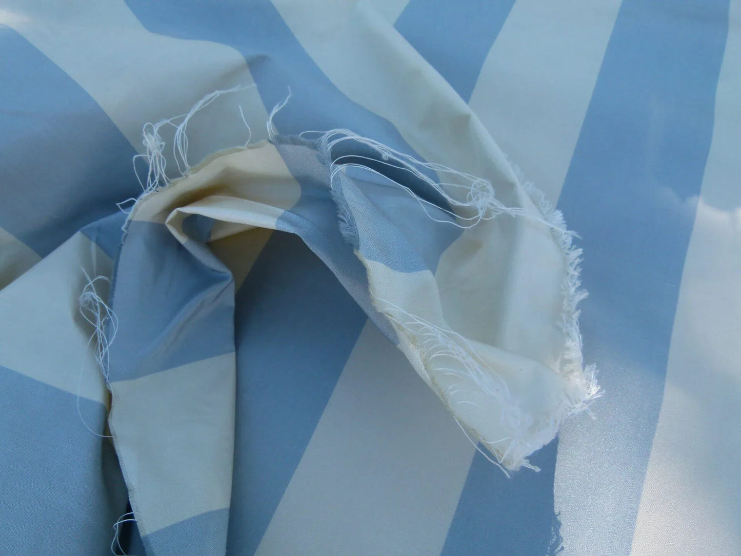 Scalamandre Harwood Taffeta Stripe French Blue Serene Colors And Texture MSRP USD 288
