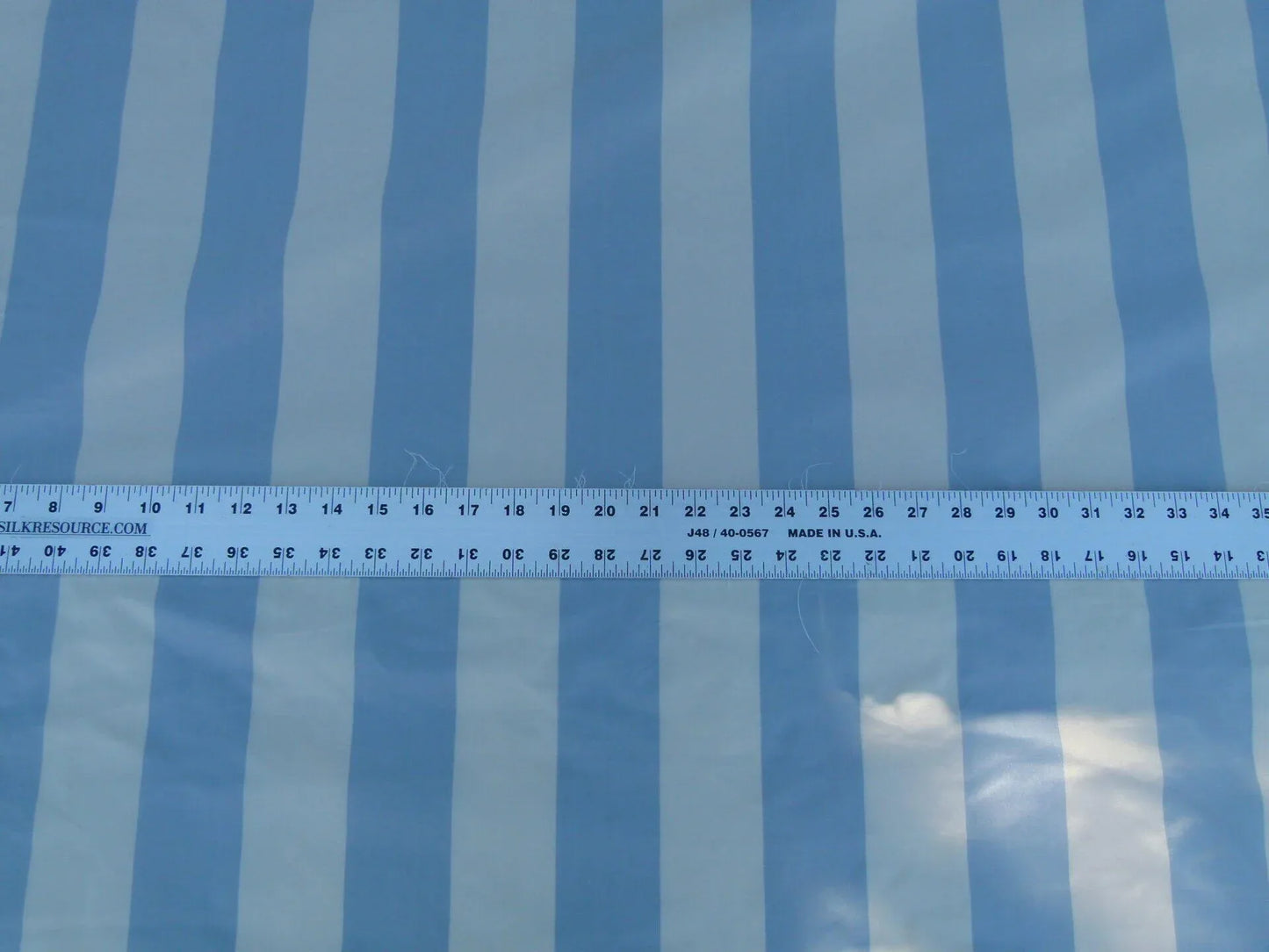 Scalamandre Harwood Taffeta Stripe French Blue Serene Colors And Texture MSRP USD 288