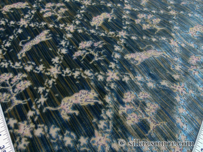 Scalamandre Santini Green Blue Silk Velvet Lion Animal Leopard Forest MSRP USD 882/y