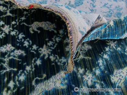 Scalamandre Santini Green Blue Silk Velvet Lion Animal Leopard Forest MSRP USD 882/y