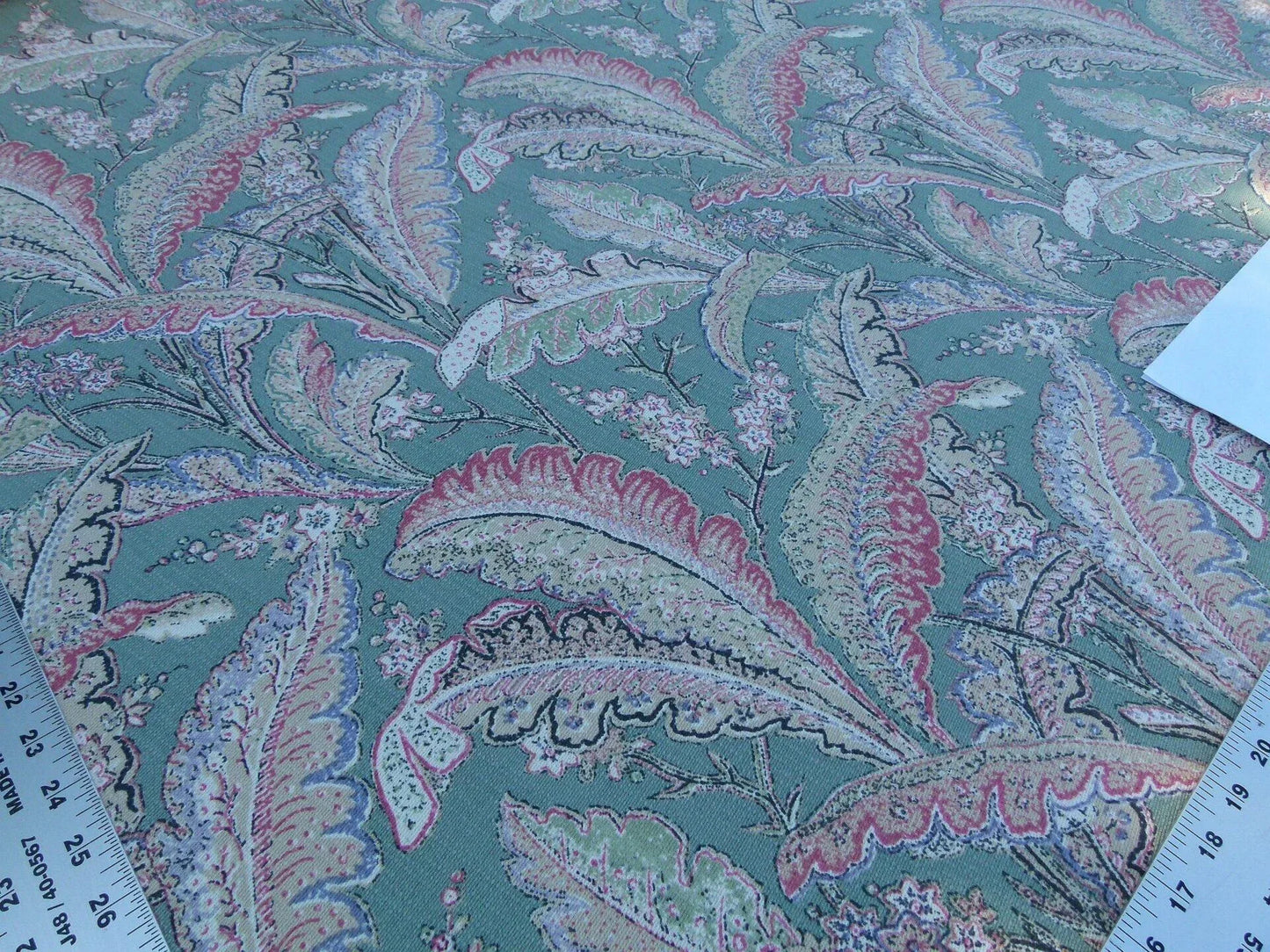 Scalamandre Palmette Green Hand Screen Printed  MSRP USD 250