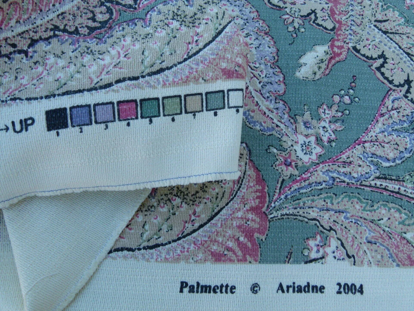 Scalamandre Palmette Green Hand Screen Printed  MSRP USD 250