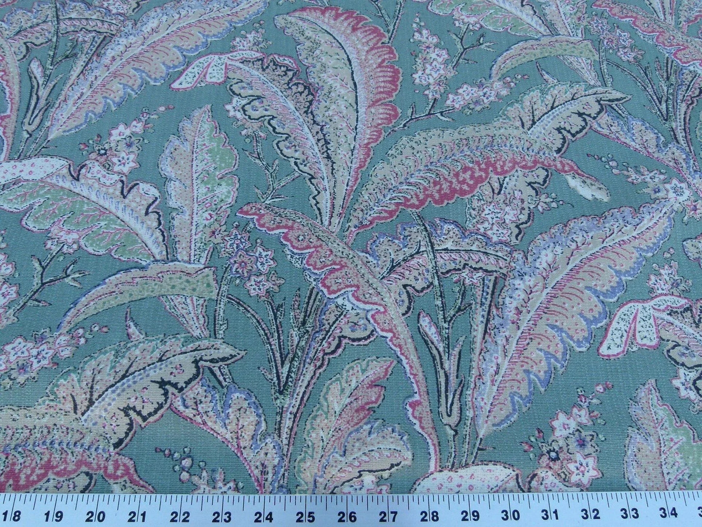 Scalamandre Palmette Green Hand Screen Printed  MSRP USD 250