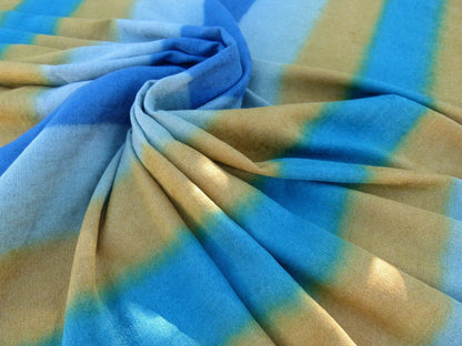 Scalamandre Comporta Cool Summer Ombre Hand Print Stripe Blue White Yellow MSRP USD 300+/y