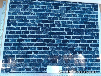 0.75y Scalamandre Jean Paul Gaultier Folk Indigo Jeans Denim Made Into Bricks Blue Green MSRP USD 420/y