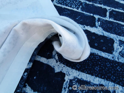 0.75y Scalamandre Jean Paul Gaultier Folk Indigo Jeans Denim Made Into Bricks Blue Green MSRP USD 420/y