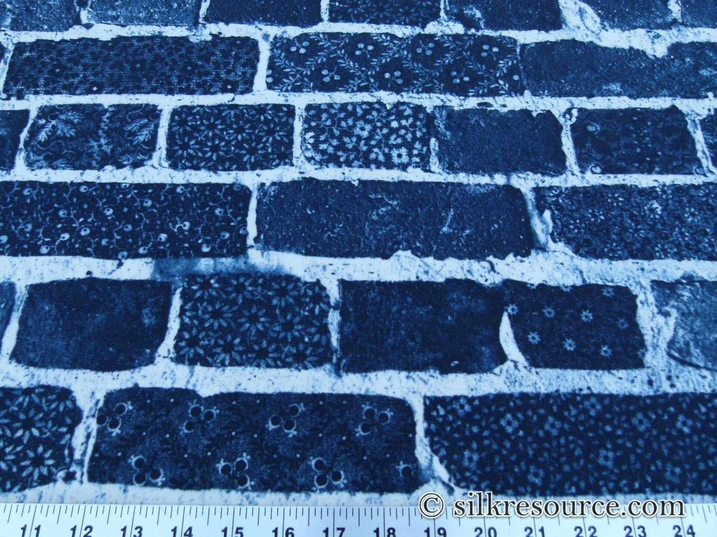 Scalamandre Jean Paul Gaultier Folk Indigo Jeans Denim Made Into Bricks Blue Green MSRP USD 420/y