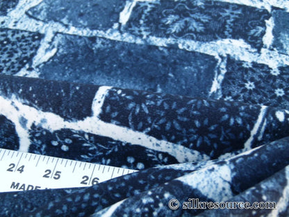 Scalamandre Jean Paul Gaultier Folk Indigo Jeans Denim Made Into Bricks Blue Green MSRP USD 420/y