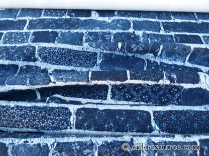 Scalamandre Jean Paul Gaultier Folk Indigo Jeans Denim Made Into Bricks Blue Green MSRP USD 420/y