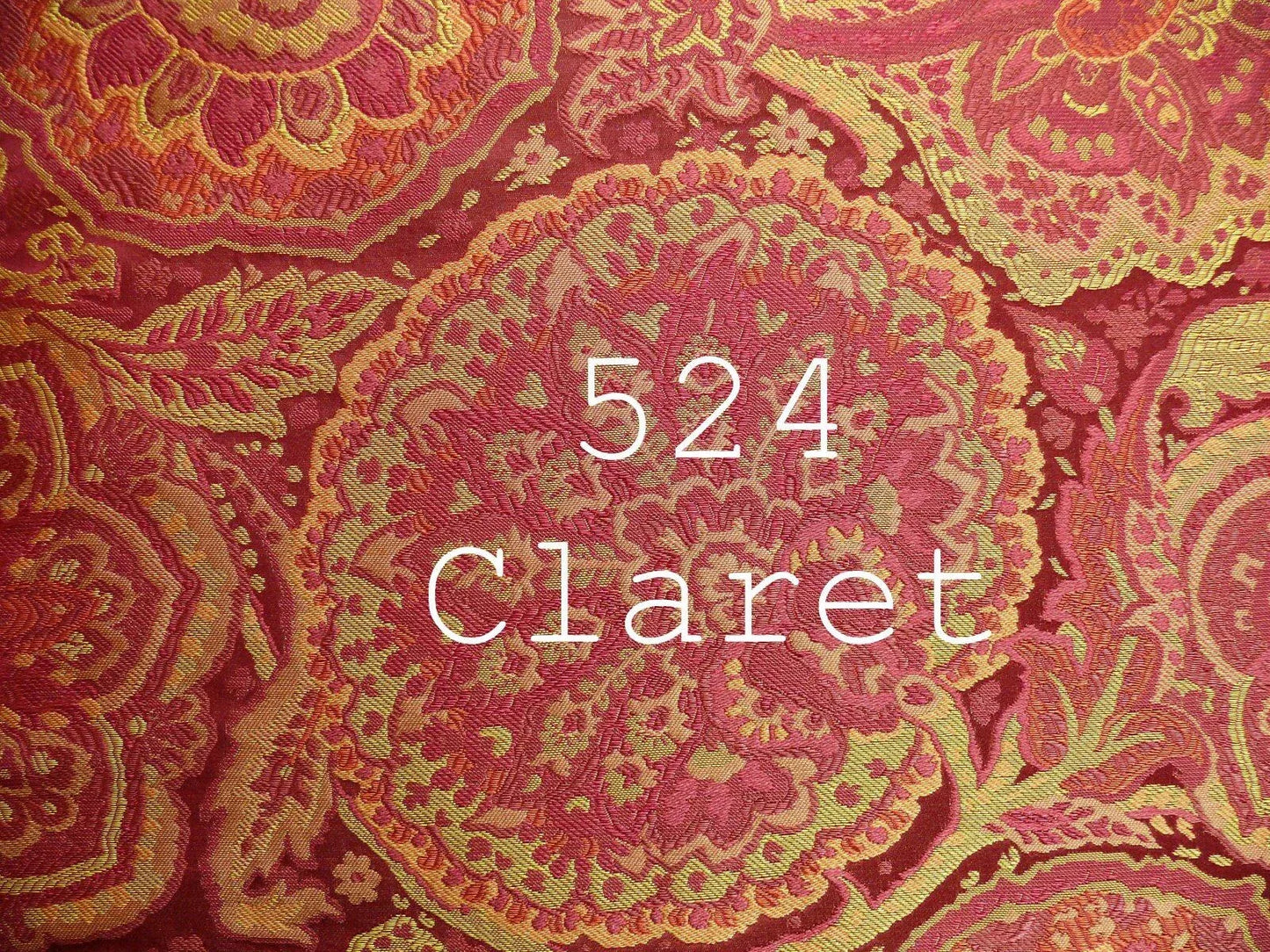 bty 100%silk Lampas Rich "claret" Red Pink &amp; Gold Kaleidoscope MSRP USD 300+/Y