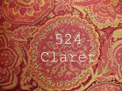 bty 100%silk Lampas Rich "claret" Red Pink &amp; Gold Kaleidoscope MSRP USD 300+/Y