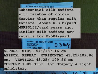 Scalamandre Hampleton Rainbow Silk Taffeta With Rainbow Of Colors MSRP USD 152