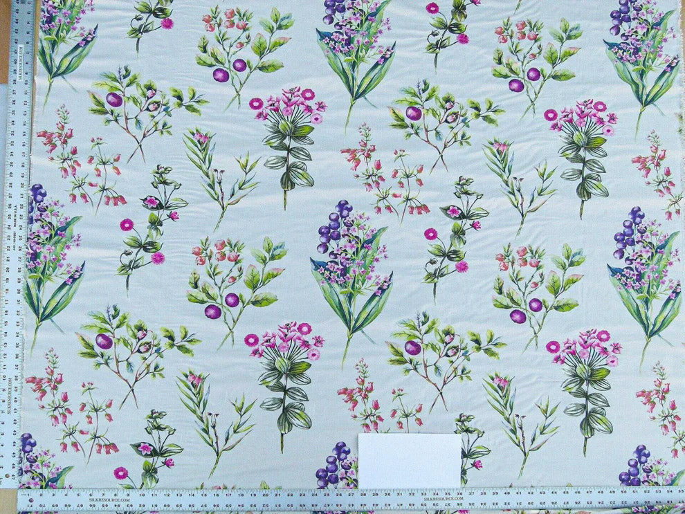 Scalamandre Flower Market Petals Floral Print Embroidery Pink Red Purple Green MSRP USD 512/y