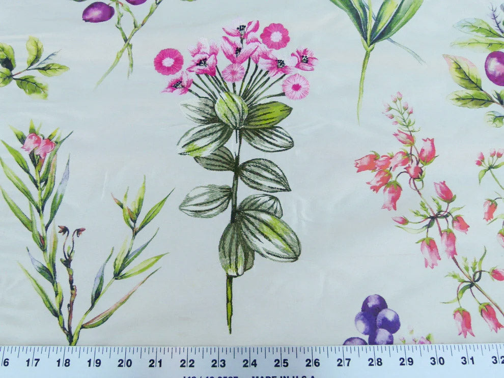 Scalamandre Flower Market Petals Floral Print Embroidery Pink Red Purple Green MSRP USD 512/y