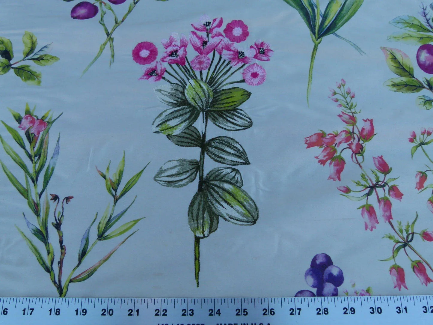 Scalamandre Flower Market Petals Floral Print Embroidery Pink Red Purple Green MSRP USD 512/y