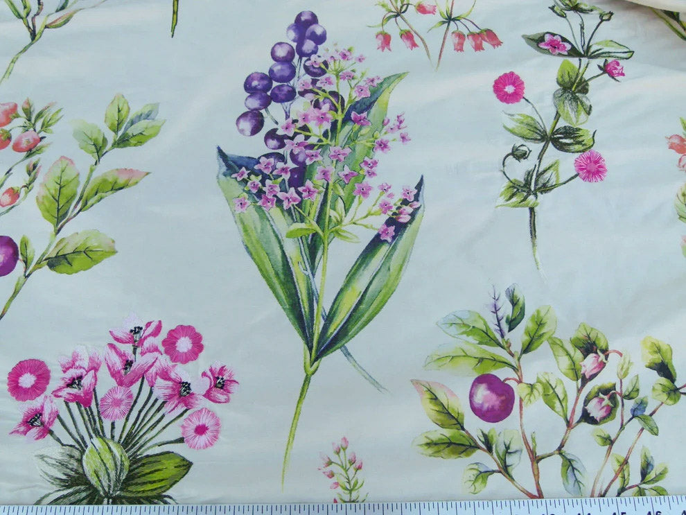 Scalamandre Flower Market Petals Floral Print Embroidery Pink Red Purple Green MSRP USD 512/y