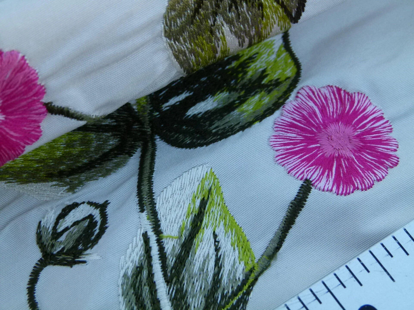 Scalamandre Flower Market Petals Floral Print Embroidery Pink Red Purple Green MSRP USD 512/y