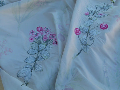 Scalamandre Flower Market Petals Floral Print Embroidery Pink Red Purple Green MSRP USD 512/y