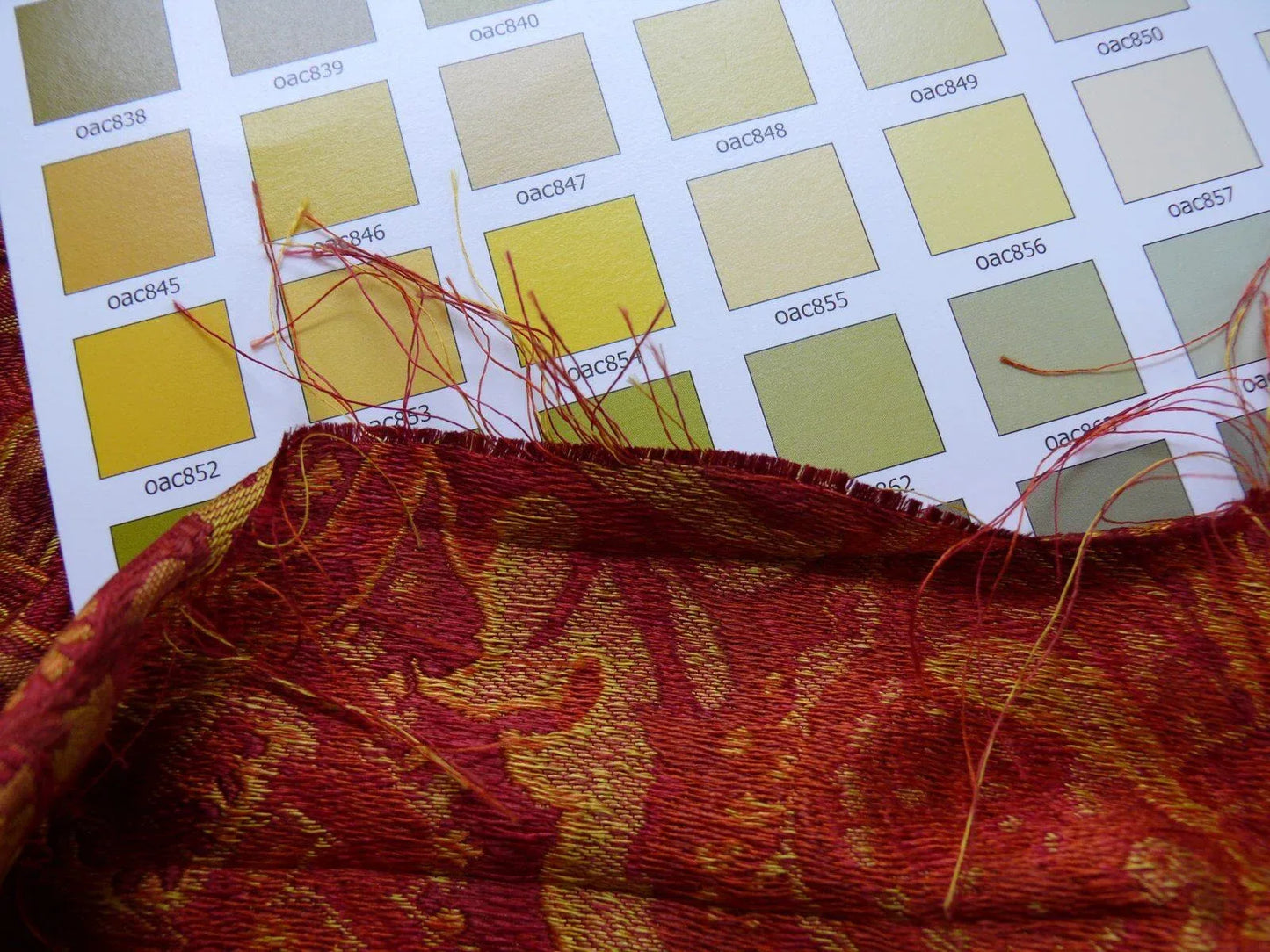 bty 100%silk Lampas Rich "claret" Red Pink &amp; Gold Kaleidoscope MSRP USD 300+/Y