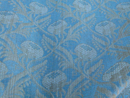 Scalamandre Boutonniere Powder Blue Renaissance Small Scale Berry Pomegranate Jacquard Cotton Linen MSRP USD 402/y