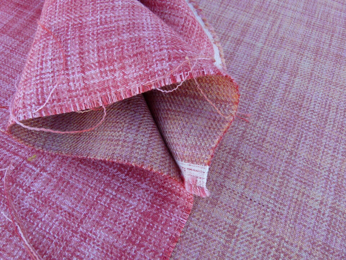 Scalamandre Flip Peach Coral Double Sided Space Dyed Yarns Reversible Colors  Pink Peach MSRP USD 358/y